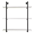 Danya B. 31.5" x 33.2" Modern 3 Tier Hanging Bracket Wall Shelve White Birch: Laminated MDF, Iron Frame, Floating Design