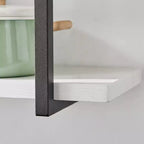 Scaffale da Parete a 3 Ripiani Bianco e Nero, Design Aperto Sospeso, Utente Singolo