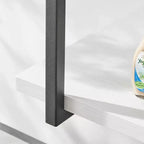 Scaffale da Parete a 3 Ripiani Bianco e Nero, Design Aperto Sospeso, Utente Singolo