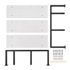 Scaffale da Parete a 3 Ripiani Bianco e Nero, Design Aperto Sospeso, Utente Singolo