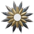 Star Struck Metal Wall Mirror Gold - StyleCraft: Transitional Iron Framed, Round, No Assembly Required