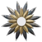 Star Struck Metal Wall Mirror Gold - StyleCraft: Transitional Iron Framed, Round, No Assembly Required