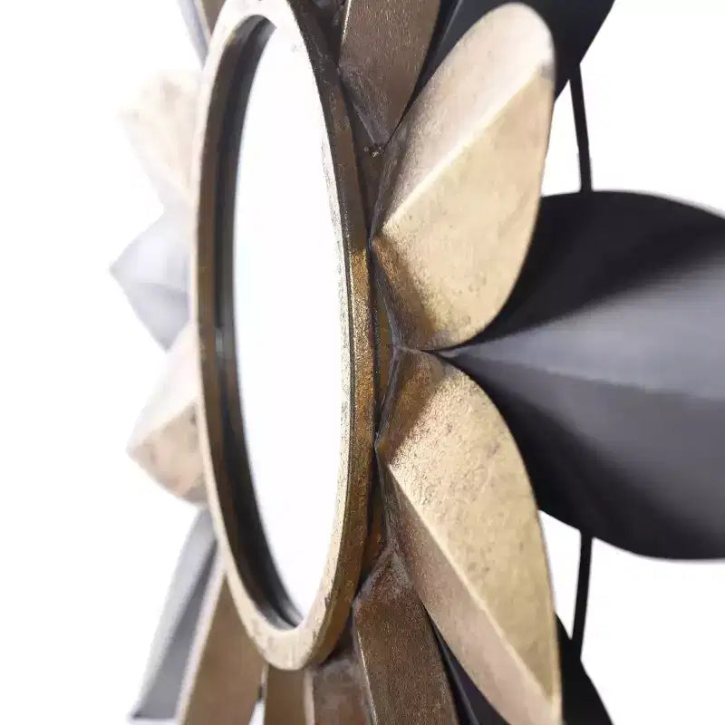 Specchio da parete rotondo Starburst – Oro e Argento, con cornice in ferro