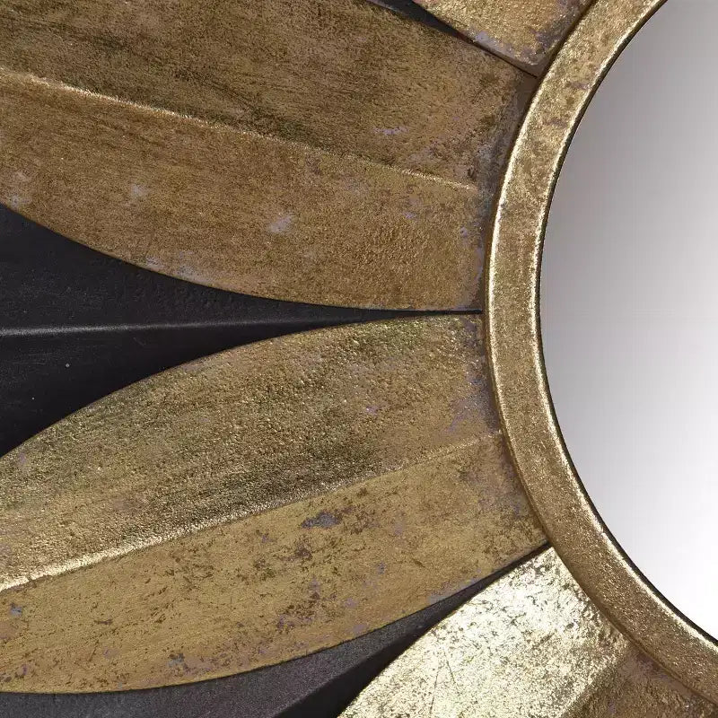 Specchio da parete rotondo Starburst – Oro e Argento, con cornice in ferro