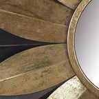 Specchio da parete rotondo Starburst – Oro e Argento, con cornice in ferro