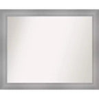 32" x 26" Non-Beveled Flair Bathroom Wall Mirror Polished Nickel - Amanti Art