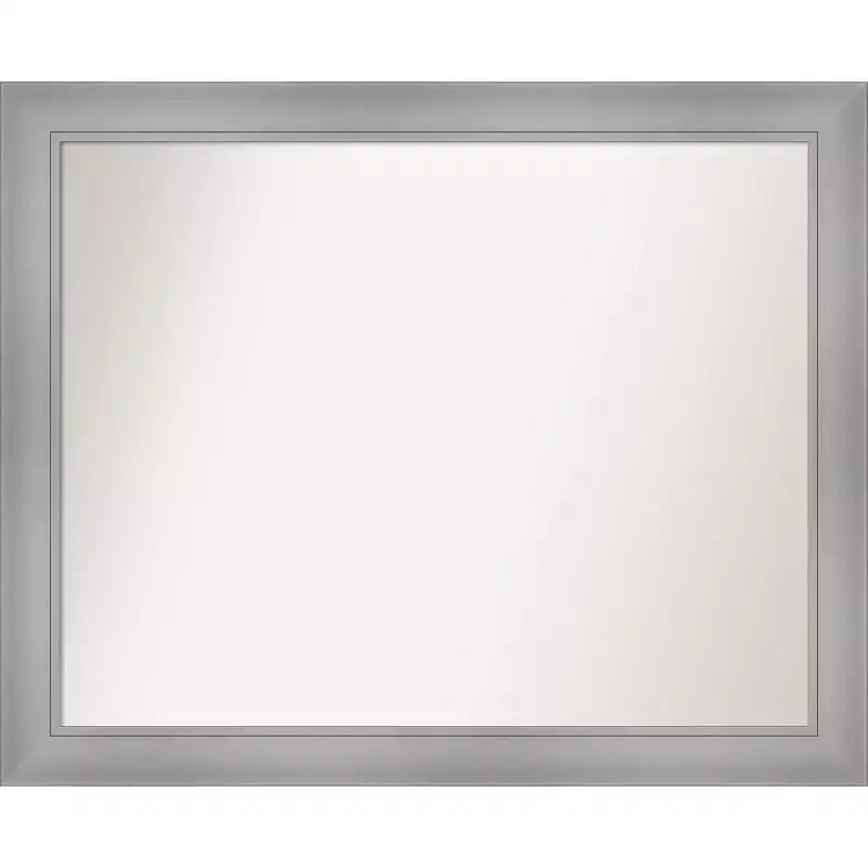 32" x 26" Non-Beveled Flair Bathroom Wall Mirror Polished Nickel - Amanti Art