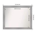 Specchio da parete rettangolare con cornice in nichel lucido, 32" x 26", singolo