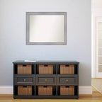 Specchio da parete rettangolare con cornice in nichel lucido, 32" x 26", singolo
