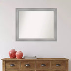 Specchio da parete rettangolare con cornice in nichel lucido, 32" x 26", singolo