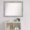 Specchio da parete rettangolare con cornice in nichel lucido, 32" x 26", singolo