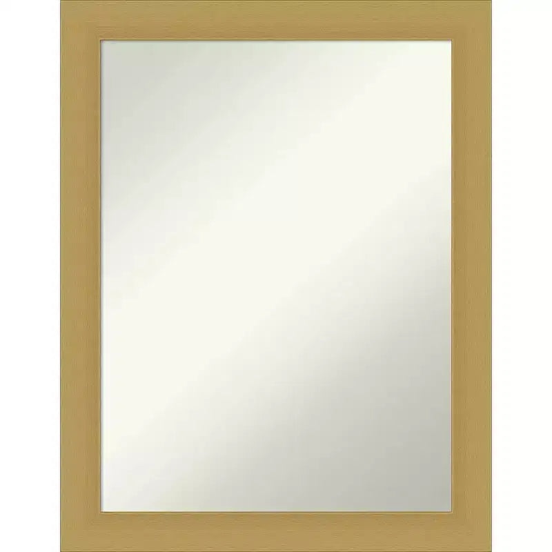 22" x 28" Non-Beveled Grace Wall Mirror Brushed Gold - Amanti Art: Modern Rectangle, Polystyrene Frame