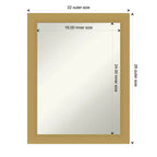 Specchio da Parete Rettangolare Oro Spazzolato, Singolo, 21.5" x 27.5"
