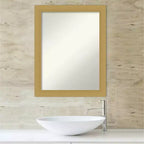 Specchio da Parete Rettangolare Oro Spazzolato, Singolo, 21.5" x 27.5"