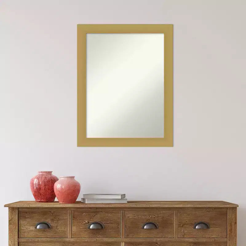 Specchio da Parete Rettangolare Oro Spazzolato, Singolo, 21.5" x 27.5"