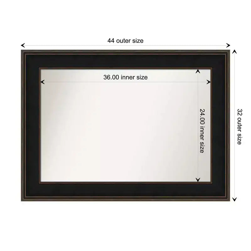 Specchio da Parete Rettangolare con Cornice in Legno Marrone Espresso – Singolo
