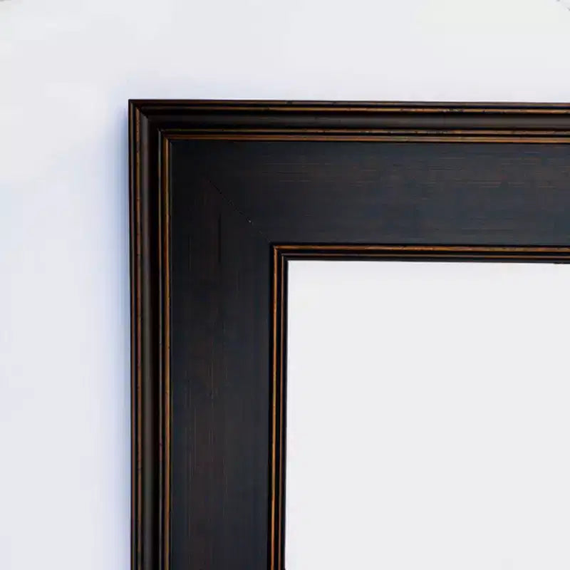Specchio da Parete Rettangolare con Cornice in Legno Marrone Espresso – Singolo