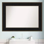 Specchio da Parete Rettangolare con Cornice in Legno Marrone Espresso – Singolo