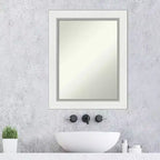 Specchio da parete rettangolare bianco argento, singolo, 23,5" x 29,5"