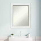 Specchio da parete rettangolare bianco argento, singolo, 23,5" x 29,5"