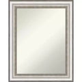 23" x 29" Non-Beveled Salon Silver Wall Mirror - Amanti Art: Modern Rectangle, Polystyrene Frame