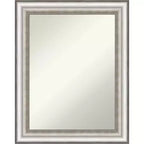 23" x 29" Non-Beveled Salon Silver Wall Mirror - Amanti Art: Modern Rectangle, Polystyrene Frame