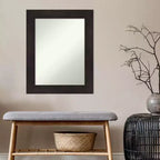 Specchio da parete rettangolare con cornice marrone espresso, singolo