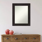 Specchio da parete rettangolare con cornice marrone espresso, singolo