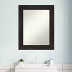 Specchio da parete rettangolare con cornice marrone espresso, singolo