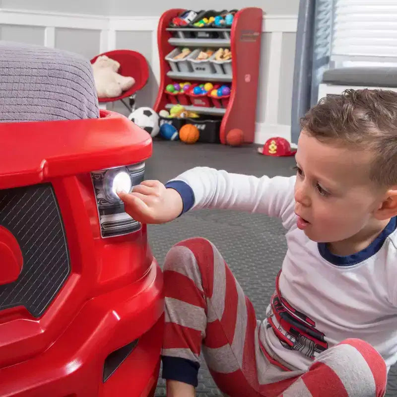 Lettino singolo in stile camion rosso per 1 bambino