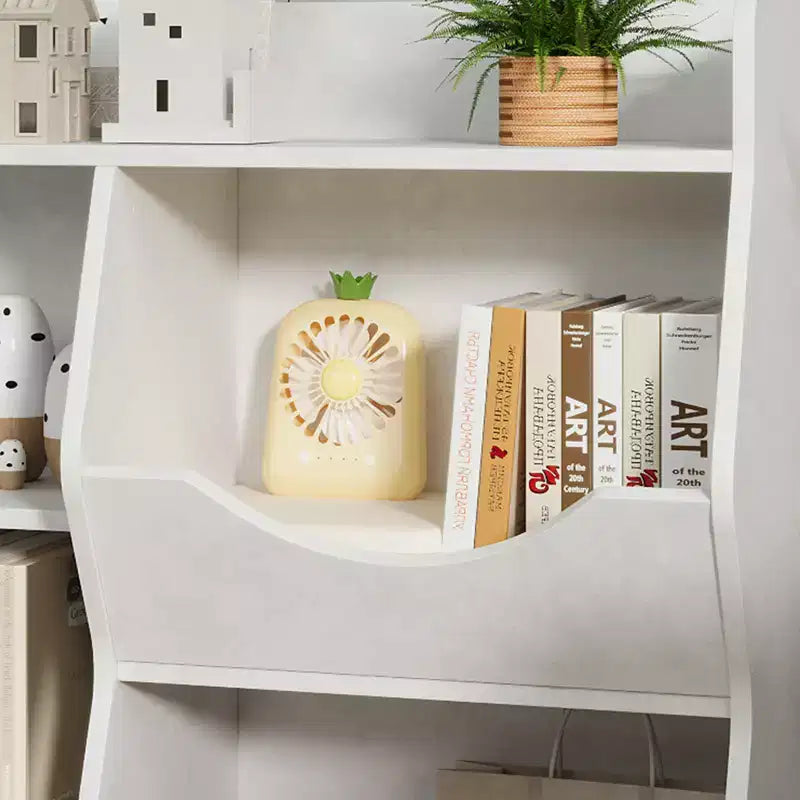 Organizzatore giocattoli per bambini a 2 livelli, Grigio/Retrò/Bianco, 3 ripiani aperti e 2 contenitori inclinabili
