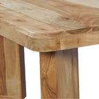 Tavolino da Caffè Quadrato in Legno di Acacia Marrone, a 4 Gambe, Pezzo Unico, 32 Pollici