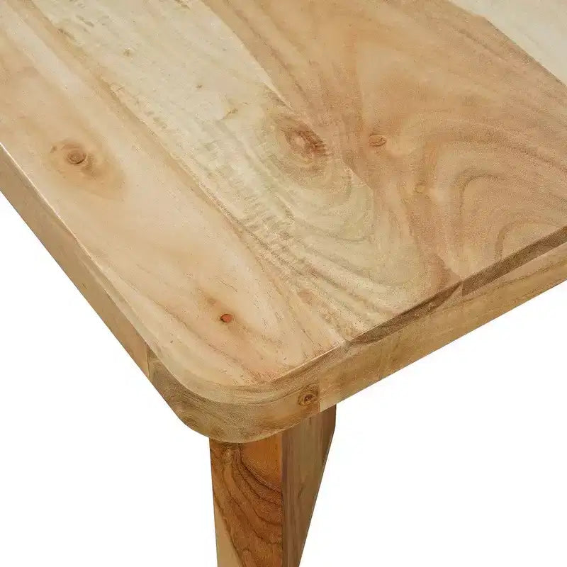 Tavolino da Caffè Quadrato in Legno di Acacia Marrone, a 4 Gambe, Pezzo Unico, 32 Pollici
