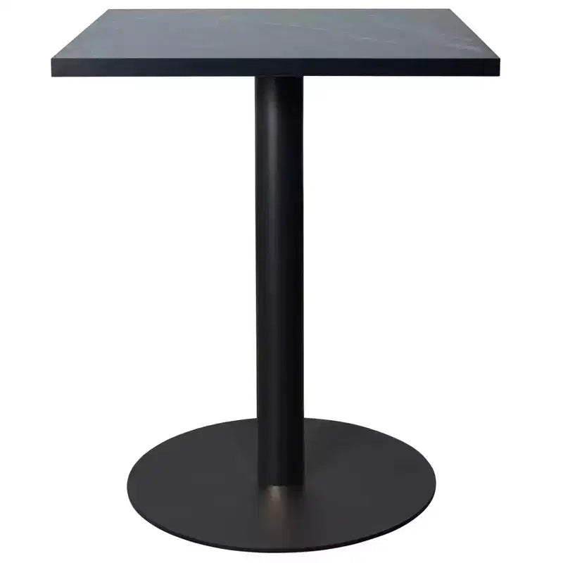 Leisuremod Vail 24-Inch Square Dining Table with MDF Top and Round Steel Base for Kitchen, Dining, and Pub