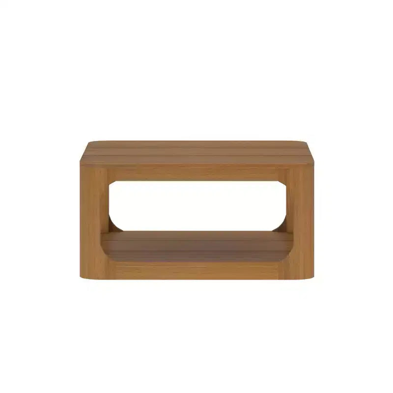 Tavolino da caffè quadrato con ripiano nero / biondo / noce americano / noce – 2 ripiani, 1 posto per salotto