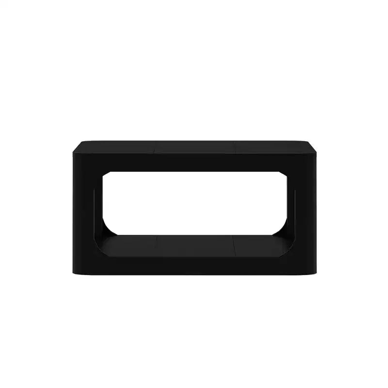 Tavolino da caffè quadrato con ripiano nero / biondo / noce americano / noce – 2 ripiani, 1 posto per salotto