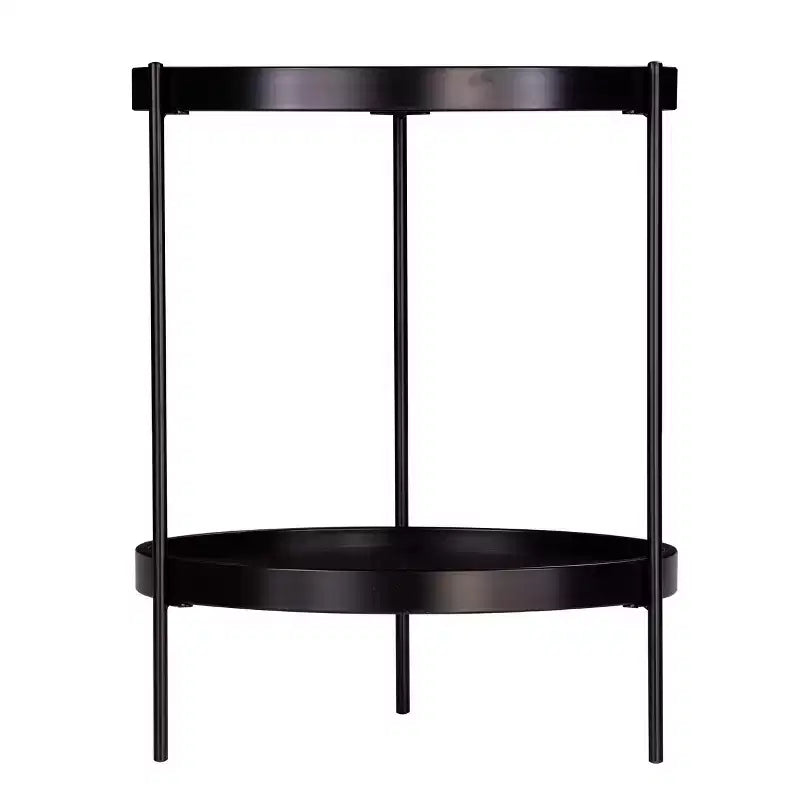 Verlington Round Farmhouse Style End Table - Black - SEI