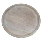 Tavolino rotondo bianco, legno di mango, singolo