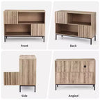 Madia Marrone a 2 Ante in Legno con Mensole a Giorno, Stile Rustico Moderno