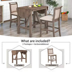Set da pranzo da 3 pezzi con ante a ribalta, 2 posti, marrone/bianco