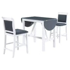 Set da pranzo da 3 pezzi con ante a ribalta, 2 posti, marrone/bianco