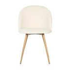 Sedie da pranzo imbottite color crema, set da 2 — Senza braccioli, gambe in metallo