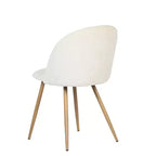 Sedie da pranzo imbottite color crema, set da 2 — Senza braccioli, gambe in metallo