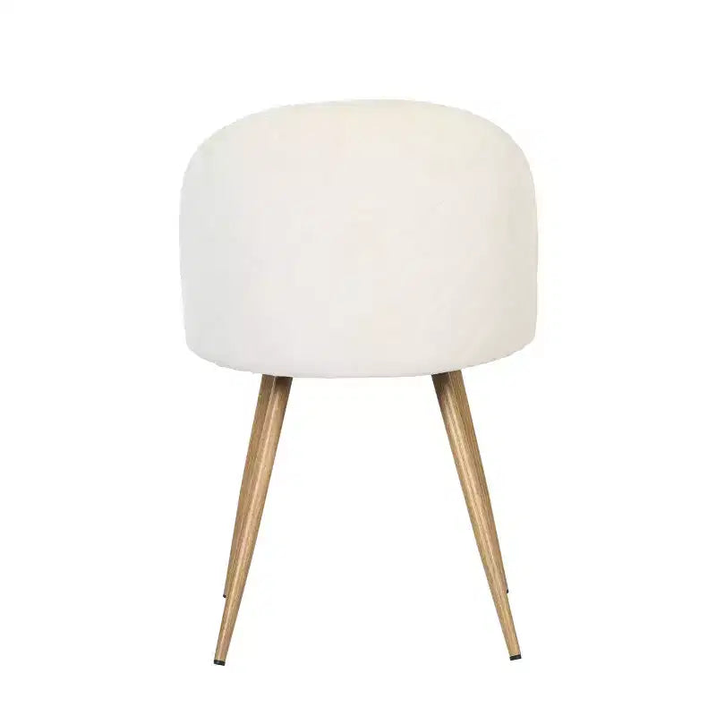 Sedie da pranzo imbottite color crema, set da 2 — Senza braccioli, gambe in metallo