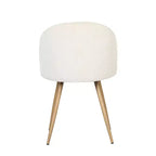 Sedie da pranzo imbottite color crema, set da 2 — Senza braccioli, gambe in metallo