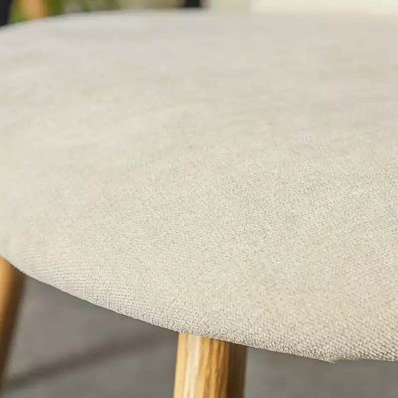 Sedie da pranzo imbottite color crema, set da 2 — Senza braccioli, gambe in metallo