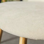 Sedie da pranzo imbottite color crema, set da 2 — Senza braccioli, gambe in metallo