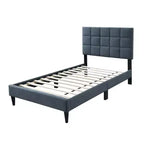 Letto matrimoniale imbottito trapuntato Biscuit grigio antracite – 1 persona
