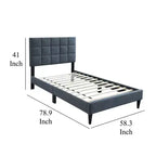 Letto matrimoniale imbottito trapuntato Biscuit grigio antracite – 1 persona