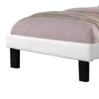 Letto singolo in similpelle trapuntata bianca – 1 persona